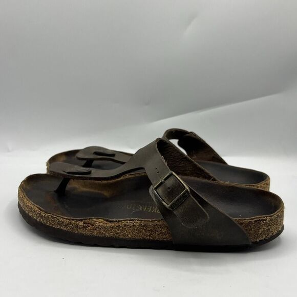 BIrkenstock Gizeh Birko Sandals Womens 8 Flor Flip Flop Brown Size 39 Germany - Picture 4 of 12